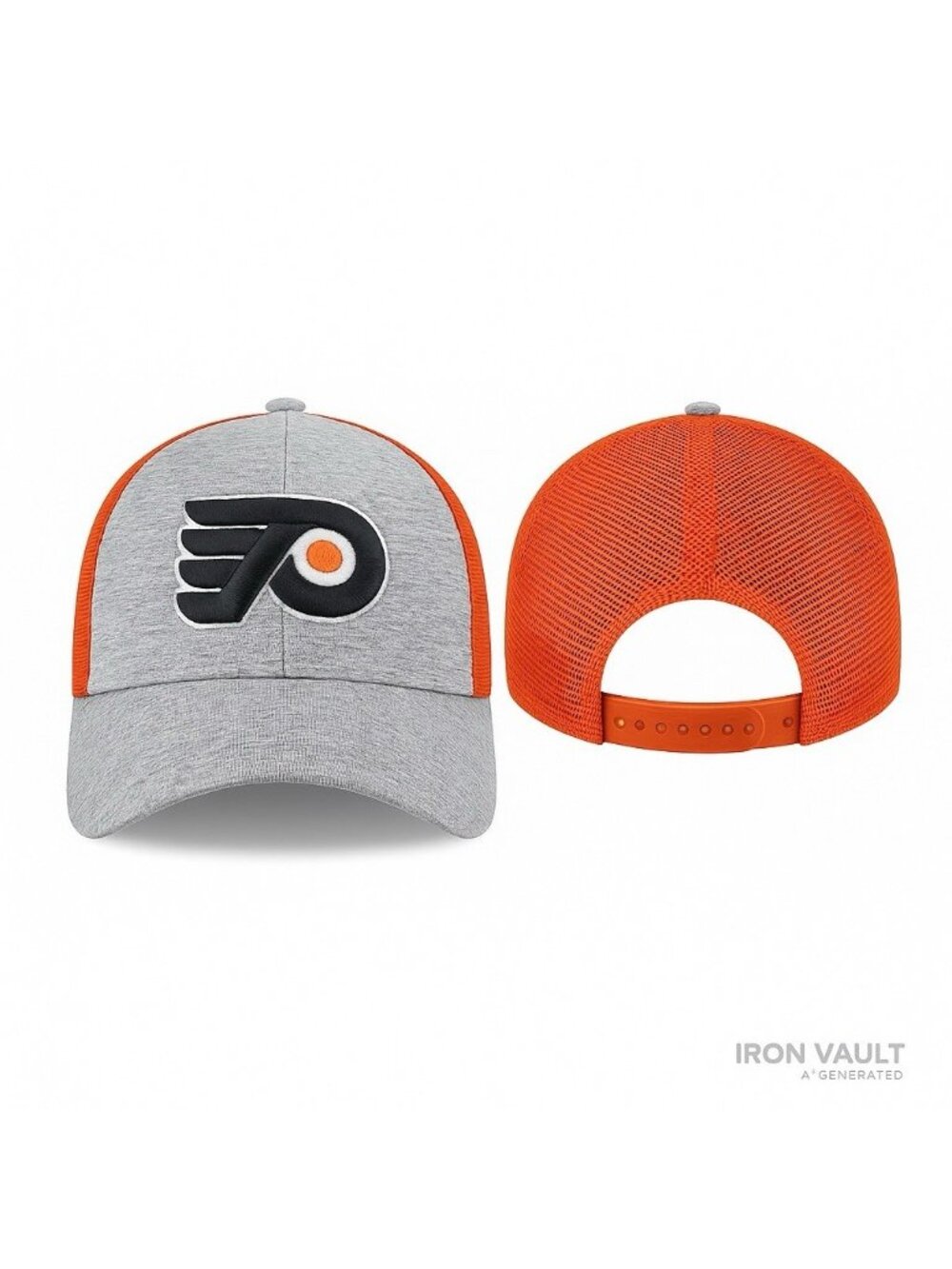 Philadelphia Flyers NHL Fan Favorite Men's Grey Orange Mesh Trucker Snapback Hat